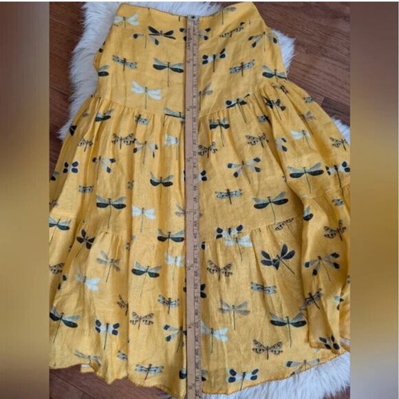 Agua Bendita Linen Dragonfly Skirt Top Set Medium - Picture 5 of 15